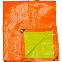 High-Visibility Heavy-Duty Woven Tarp, Polyethylene, Green/Orange, 16' x 20' x 12 mils Sidevic Inc.