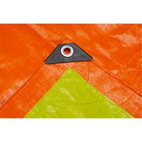 High-Visibility Heavy-Duty Woven Tarp, Polyethylene, Green/Orange, 16' x 20' x 12 mils Sidevic Inc.