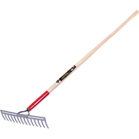 Pro Double Back Level Rake, Ashwood Handle, 13-3/4" W, Tempered Steel Blade, 14 Tines Sidevic Inc.