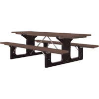 Recycled Plastic Picnic Tables, 6' L x 61-1/2" W, Brown Sidevic Inc.
