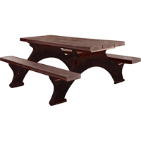 Recycled Plastic Picnic Tables, 8' L x 61-1/2" W, Brown Sidevic Inc.
