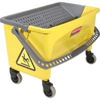 Seaux avec plaque essoreuse pour produits en microfibres, Pression vers le bas, 10,75 gal. US (43 Quart), Jaune Sidevic Inc.