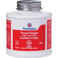 Thread Sealant with PTFE, Brush Top Bottle, 118 ml, -54°C - 150°C/-65°F - 300°F Sidevic Inc.