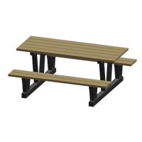 Recycled Plastic Outdoor Picnic Tables, 72" L x 60-5/16" W, Sand Sidevic Inc.