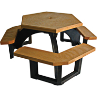 Recycled Plastic Hexagon Picnic Tables, 78" L x 78" W, Cedar Sidevic Inc.