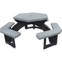 Recycled Plastic Hexagon Picnic Tables, 78" L x 78" W, Grey Sidevic Inc.