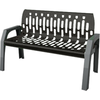 Stream Benches, Steel, 48" L x 25" W x 34" H, Black Sidevic Inc.
