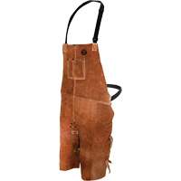 Leather Welding Apron, Split-Leg Bib, 36" L, Brown Sidevic Inc.