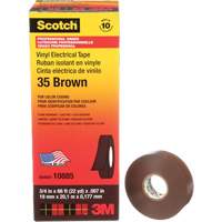 Scotch&reg; Vinyl Colour Coding Electrical Tape, 19 mm (3/4") W x 20 m (66') L, 7 mils, Brown Sidevic Inc.