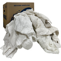 Wiper Rags Box, Terrycloth, White, 10 lbs. Sidevic Inc.