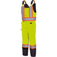 5041BB Pantalon &agrave; bretelles matelass&eacute; imperm&eacute;able, Polyester, Grand, Jaune lime haute visibilit&eacute; Sidevic Inc.