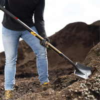 Pro Square Point Shovel, Fibreglass, Tempered Steel Blade, Straight Handle, 48" Long Sidevic Inc.