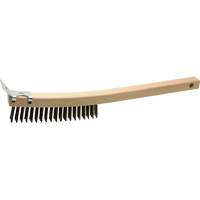 Brosse de nettoyage avec racloir, Acier, 3 x 19 rangs de fils, Longueur 13" Sidevic Inc.