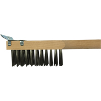 Brosse de nettoyage avec racloir, Acier inoxydable, 3 x 10 rangs de fils, Longueur 20" Sidevic Inc.