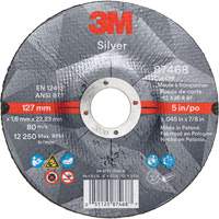 Meule &agrave; tronçonner Silver, 5" x 0,045", Arbre de 7/8", Type 27, C&eacute;ramique, 12250 Tr/min Sidevic Inc.