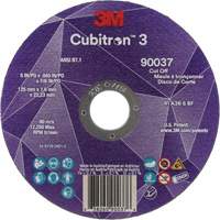 Cubitron 3 Cut-Off Wheel, 5" x 0.045", 7/8" Arbor, Type 1, Ceramic, 12250 RPM Sidevic Inc.