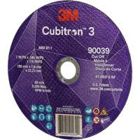 Cubitron 3 Cut-Off Wheel, 7" x 0.09", 7/8" Arbor, Type T27, Ceramic, 8500 RPM Sidevic Inc.