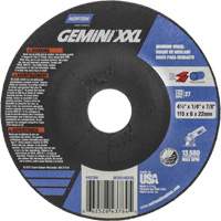 Gemini XXL Grinding Wheel, 4-1/2" x 1/4", 7/8" Arbor, Aluminum Oxide, Type 27 Sidevic Inc.