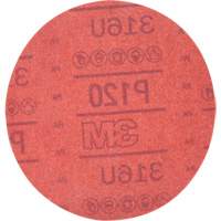 Hookit Red Abrasive Disc 316U, 01224, 6" Dia., P120 Grit, Aluminum Oxide, A Sidevic Inc.