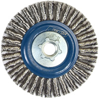Stringer Bead Knot Wire Brush For Angle Grinders, 4" Dia., 0.02" Fill, 5/8"-11 Arbor, Stainless Steel Sidevic Inc.