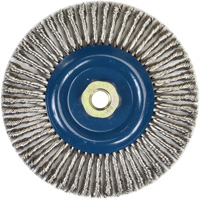 Stringer Bead Knot Wire Brush For Angle Grinders, 6" Dia., 0.02" Fill, 5/8"-11 Arbor, Stainless Steel Sidevic Inc.