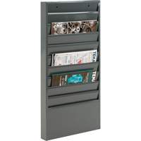 Literature Storage Racks, Stationary, 10 Slots, Steel, 13-1/8" W x 2" D x 26-1/4" H Sidevic Inc.