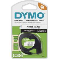 &eacute;tiquettes pour &eacute;tiqueteuse LetraTag Plus LT-100H, 12 mm x 13', Noir sur blanc Sidevic Inc.