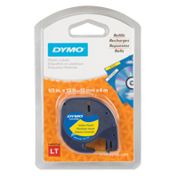&eacute;tiquettes pour &eacute;tiqueteuse LetraTag Plus LT-100H, 12 mm x 13', Noir sur jaune Sidevic Inc.