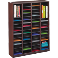 Casier &agrave; compartiments E-Z Stor pour documentation, Stationnaire, 60 fentes, Bois, 40" la x 3/4" p x 52-1/4" h Sidevic Inc.