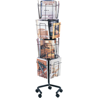 Pr&eacute;sentoirs pivotants pour documentation, Rotatif, 16 fentes, Fil m&eacute;tallique, 15" la x 15" p x 60" h Sidevic Inc.