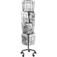 Pr&eacute;sentoirs pivotants pour documentation, Rotatif, 16 fentes, Fil m&eacute;tallique, 15" la x 15" p x 60" h Sidevic Inc.