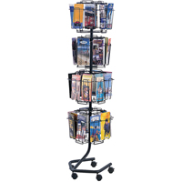 Pr&eacute;sentoirs pivotants pour documentation, Rotatif, 32 fentes, Fil m&eacute;tallique, 15" la x 15" p x 60" h Sidevic Inc.