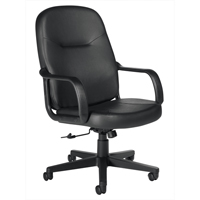 Fauteuil de bureau, Cuir, Noir Sidevic Inc.