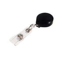 Retractable Mini-Bak&reg; ID Badge Holders, Plastic, 36" Cable, Belt Clip Attachment Sidevic Inc.