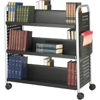Scoot Book Carts, 200 lbs. Capacity, Black, 17-3/4" D x 41-1/4" L x 41-1/4" H, Steel Sidevic Inc.