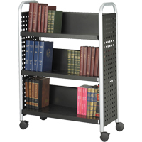 Scoot Book Carts, 200 lbs. Capacity, Black, 14-1/4" D x 33" L x 44-1/4" H, Steel Sidevic Inc.