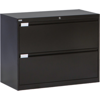 Lateral Filing Cabinet, Steel, 2 Drawers, 36" W x 18" D x 27-7/8" H, Black Sidevic Inc.