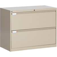 Lateral Filing Cabinet, Steel, 2 Drawers, 36" W x 18" D x 27-7/8" H, Beige Sidevic Inc.