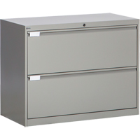 Lateral Filing Cabinet, Steel, 2 Drawers, 36" W x 18" D x 27-7/8" H, Grey Sidevic Inc.
