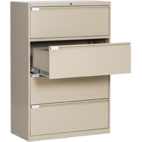 Lateral Filing Cabinet, Steel, 4 Drawers, 36" W x 18" D x 53-3/8" H, Beige Sidevic Inc.