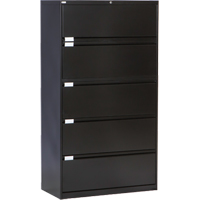 Lateral Filing Cabinet, Steel, 5 Drawers, 36" W x 18" D x 65-1/2" H, Black Sidevic Inc.