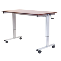 Adjustable Stand-Up Workstations, Stand-Alone Desk, 48-1/2" H x 48" W x 32-1/2" D, Walnut Sidevic Inc.