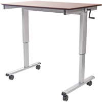 Adjustable Stand-Up Workstations, Stand-Alone Desk, 48-1/2" H x 59" W x 29-1/2" D, Walnut Sidevic Inc.