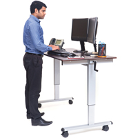 Adjustable Stand-Up Workstations, Stand-Alone Desk, 48-1/2" H x 59" W x 29-1/2" D, Walnut Sidevic Inc.