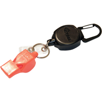 Self Retracting ID Badge and Key Reel with Whistle, Zinc Alloy Metal, 24" Cable, Carabiner Attachment Sidevic Inc.
