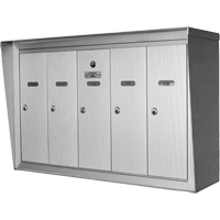 Single Deck Mailboxes, Wall -Mounted, 16" x 5-1/2", 3 Doors, Aluminum Sidevic Inc.