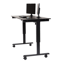 Adjustable Stand-Up Desk, Stand-Alone Desk, 45-1/4" H x 29-1/2" D, Black Sidevic Inc.