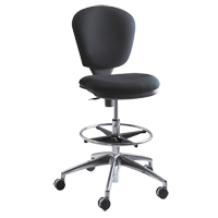 Metro Extended-High Chair, Fabric, Black, 250 lbs. Capacity Sidevic Inc.