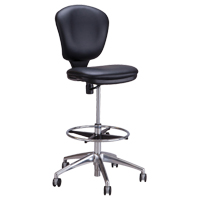 Metro Extended-High Chair, Vinyl, Black, 250 lbs. Capacity Sidevic Inc.