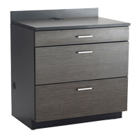 Armoire modulaire de base, 3 tiroirs, 36" la x 25" p x 39" h, Nuit d'Asie/noir Sidevic Inc.